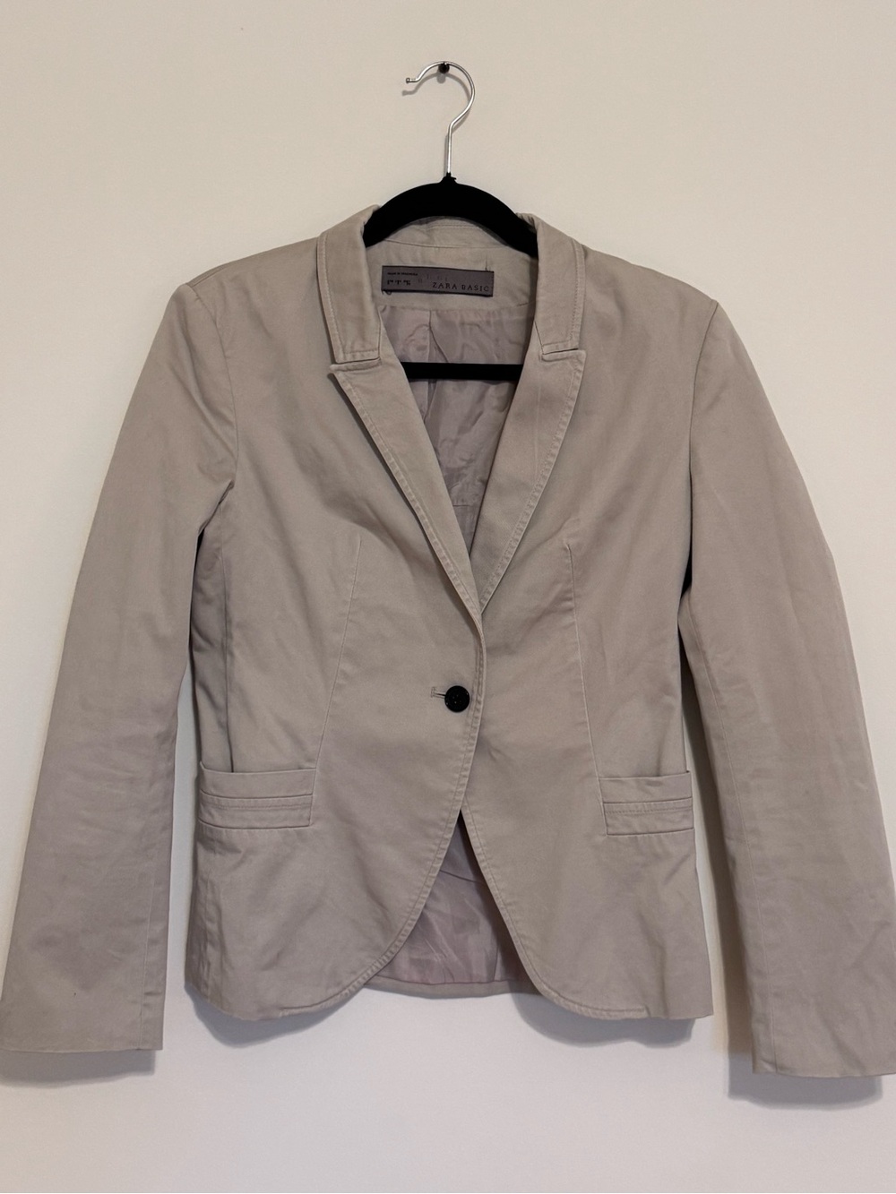 Zara Light Beige Single-Button Blazer